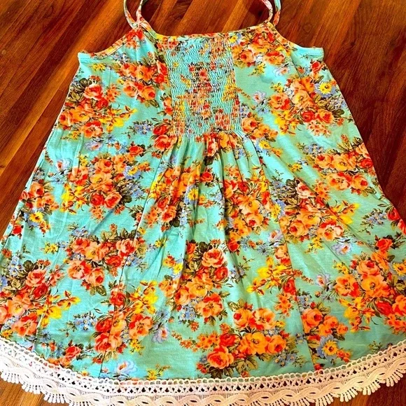 Floral Smocked Tank w/ Metal Headband - BRAND NEW - Picture 2 of 4